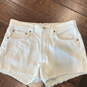 Agolde white Parker shorts.